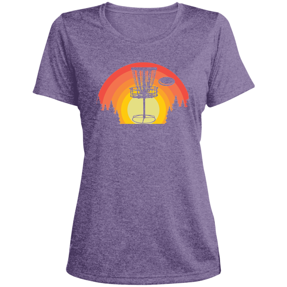 Multiple Colors | Sport-Tek | Ladies Rainbow Disc Golf Basket Scoop Neck T-Shirt