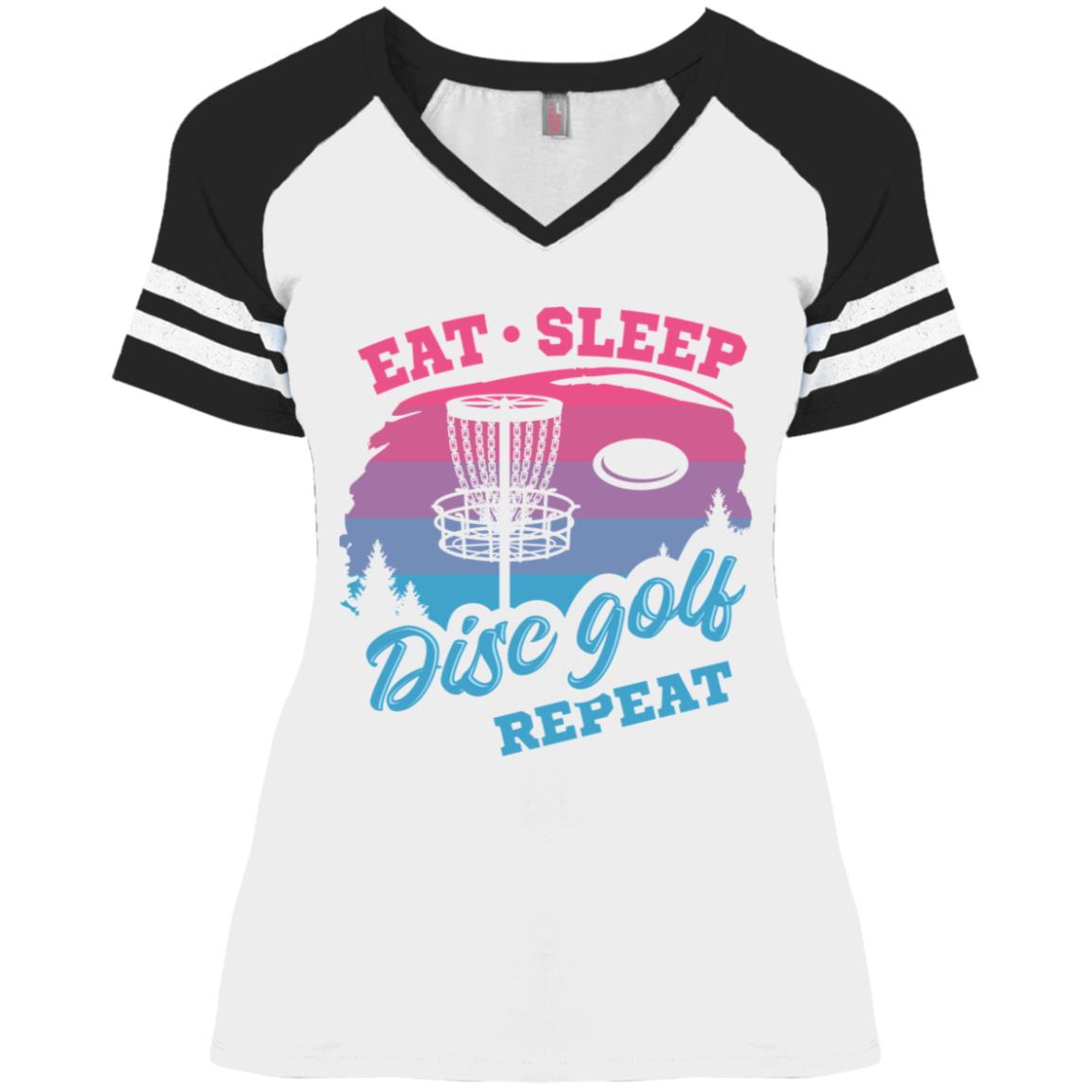 Eat Sleep Disc Ladies' Game V-Neck T-Shirt