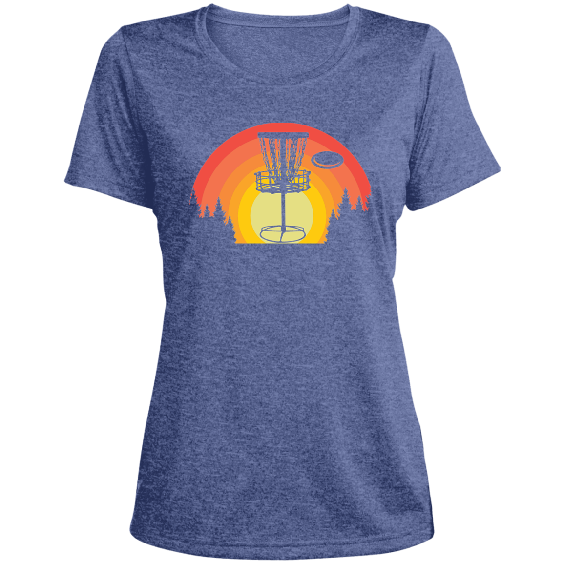 Multiple Colors | Sport-Tek | Ladies Rainbow Disc Golf Basket Scoop Neck T-Shirt