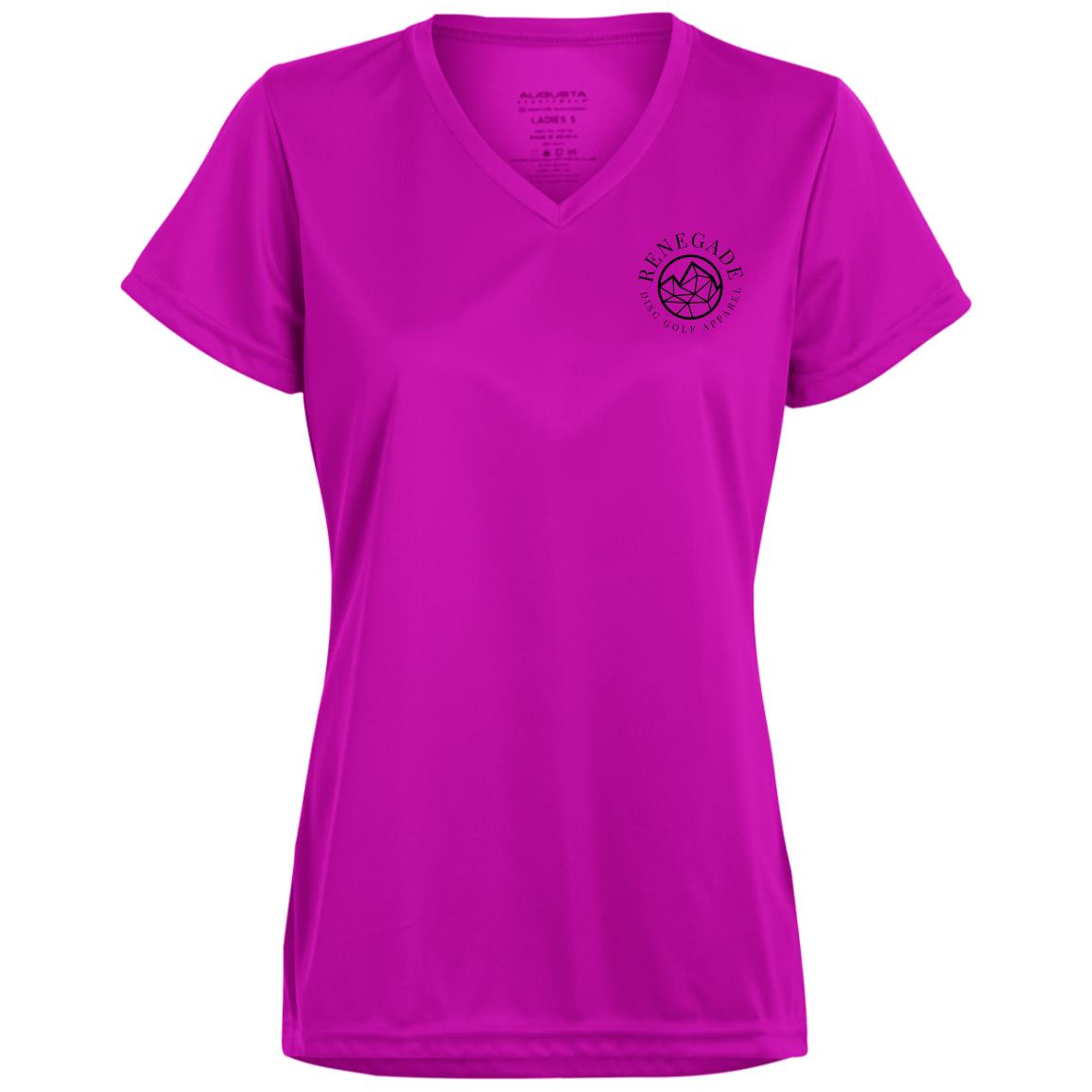 Pink Heart of Disc Golf Ladies’ Moisture-Wicking V-Neck Tee