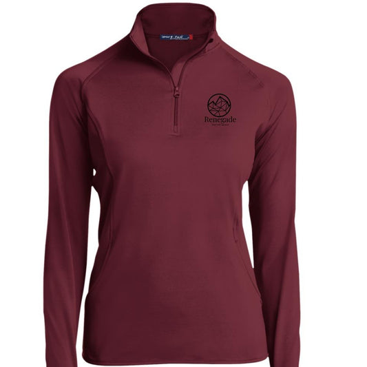 Ladies Sport-Tek Maroon Renegade Disc Golf Logo 1/2 Zip Performance Pullover with Pouch Pocket