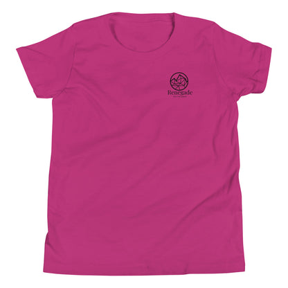 Berry | Youth Disc Golf Short Sleeve T-Shirt Throw's Like a Girl Graphic | 100% USA Cotton